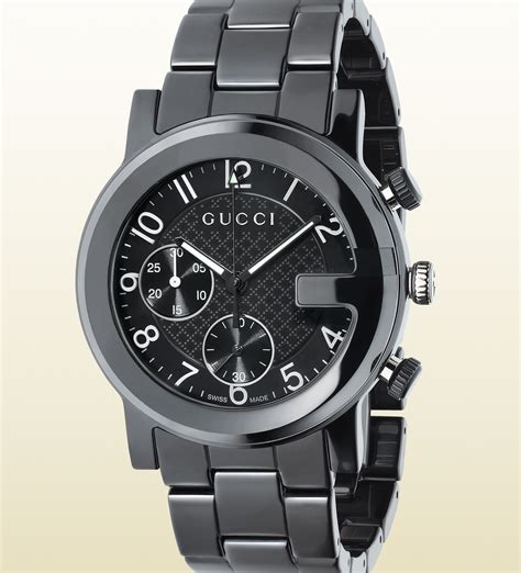 men's black gucci watch|men's gucci watch black face.